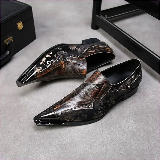 Glossy Mens Winkle Picker Slim Toe Formal Wedding Shoes - Pleasures and Sins