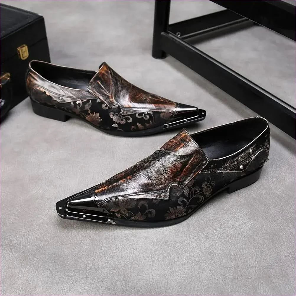 Glossy Mens Winkle Picker Slim Toe Formal Wedding Shoes - Pleasures and Sins