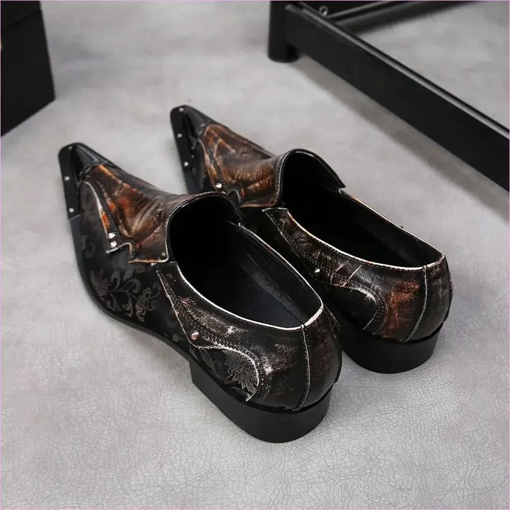 Glossy Mens Winkle Picker Slim Toe Formal Wedding Shoes - Pleasures and Sins