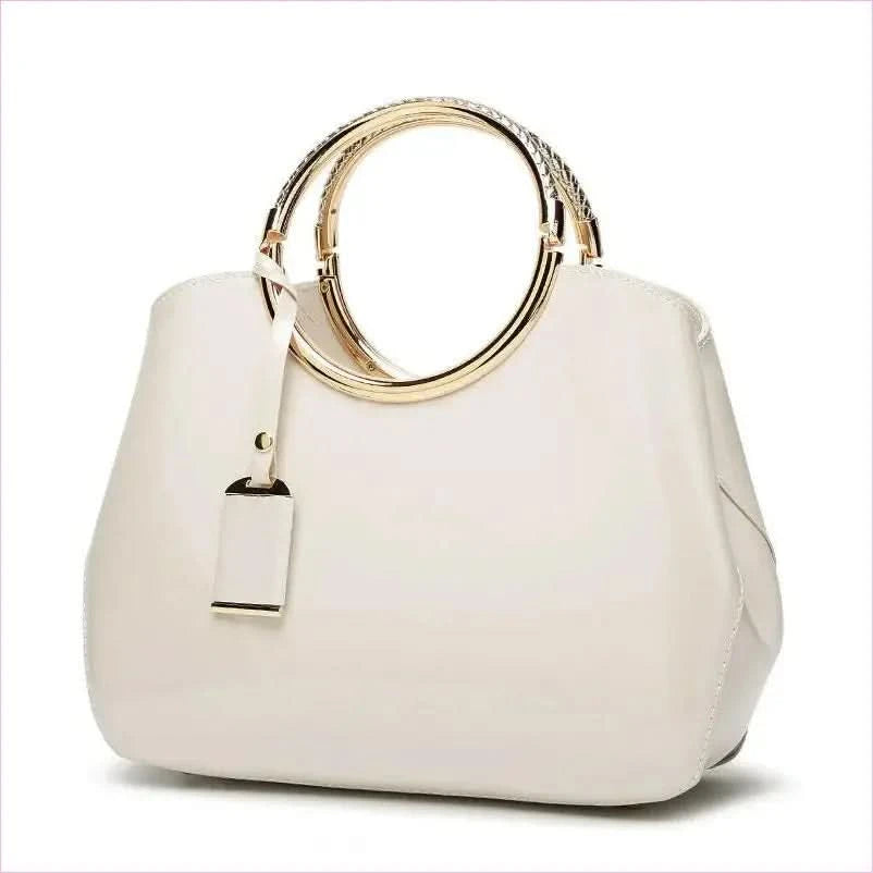 Glossy Navy Blue One-shoulder Wedding Bag with Metal Handle Crossbody - Pleasures and Sins