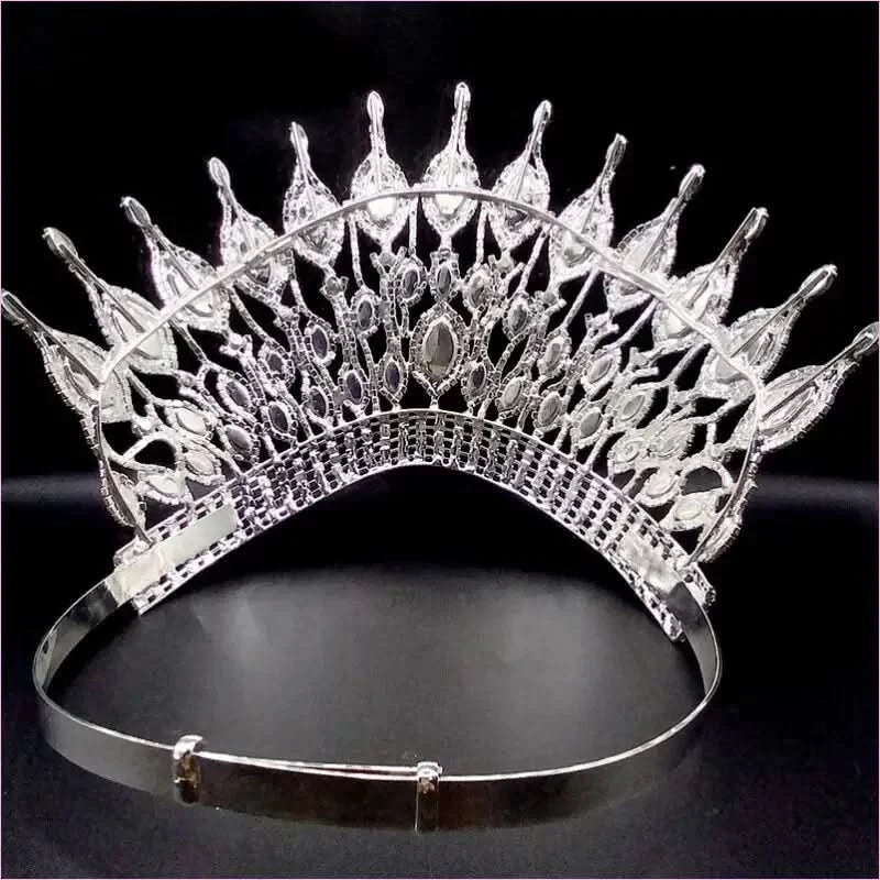 Gothic Tiara Black with Rhinestones for a Bold Bridal Look - Pleasures and Sins
