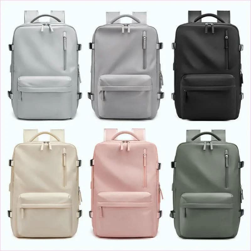 Gray Expandable Laptop Backpack with Usb Port and Waterproof Design - Pleasures and Sins