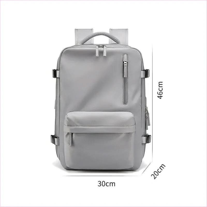 Gray Expandable Laptop Backpack with Usb Port and Waterproof Design - Pleasures and Sins