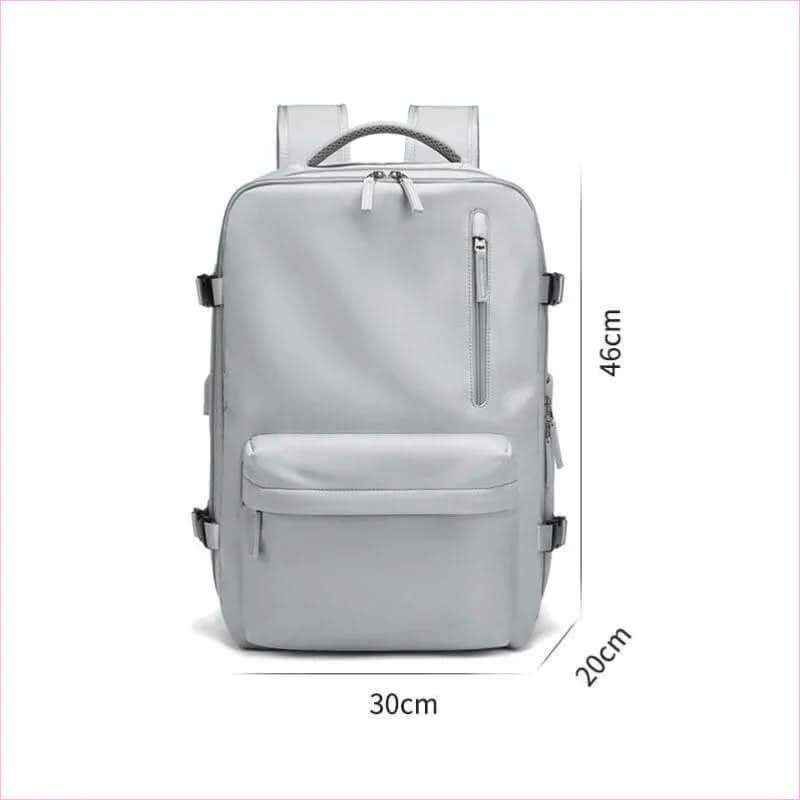 Gray Expandable Laptop Backpack with Usb Port and Waterproof Design - Pleasures and Sins