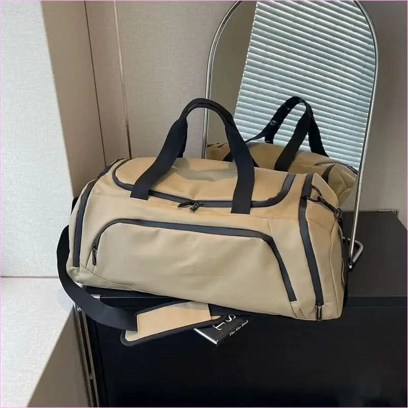Gray Men's Waterproof Oxford Travel Duffel Bag with Compartments - Pleasures and Sins