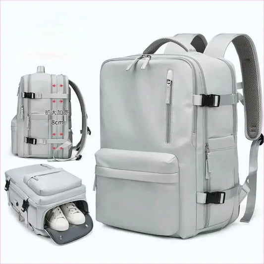 Gray Waterproof 18 Inch Extendable Laptop School Backpack with Usb - Pleasures and Sins