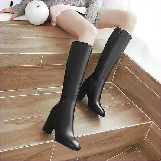 High-heeled Knee High Boots in Women’s British Style - Pleasures and Sins