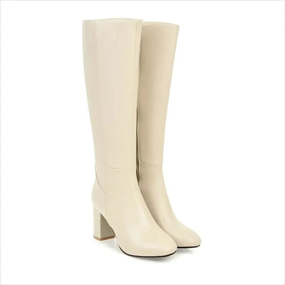 High-heeled Knee High Boots in Women’s British Style - Pleasures and Sins