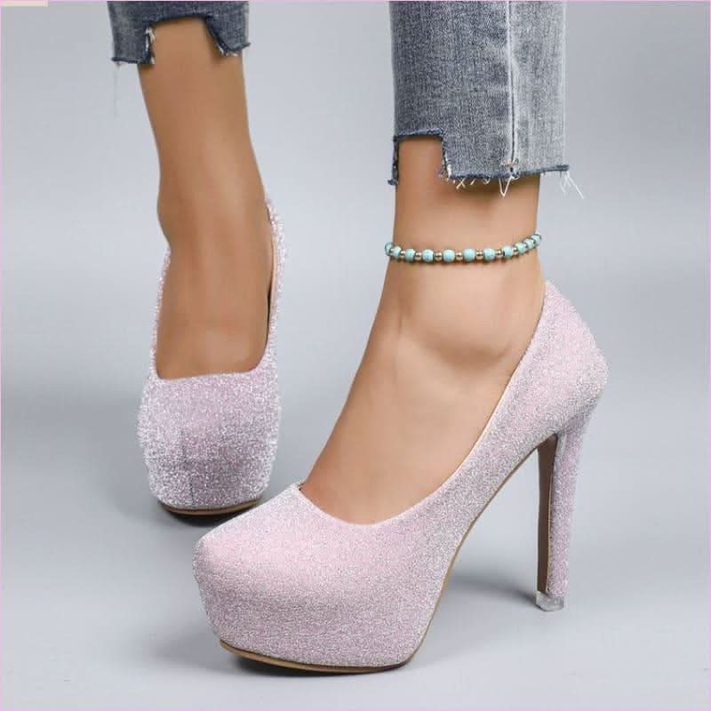 High Stiletto Heel Sequin Platform Shoes for Glam Looks - Pleasures and Sins