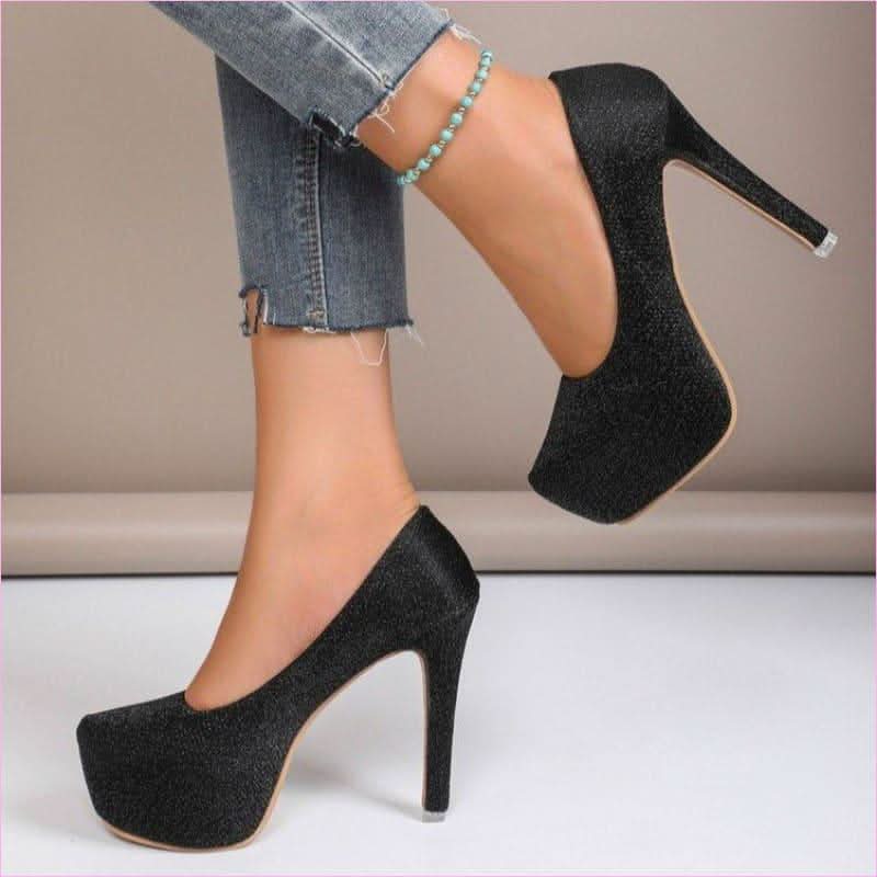 High Stiletto Heel Sequin Platform Shoes for Glam Looks - Pleasures and Sins