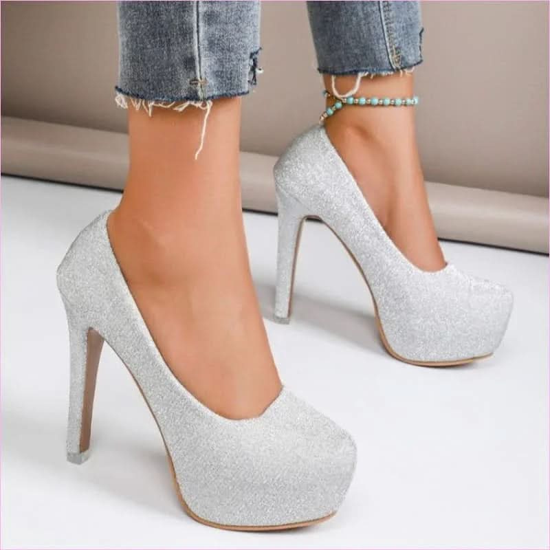 High Stiletto Heel Sequin Platform Shoes for Glam Looks - Pleasures and Sins