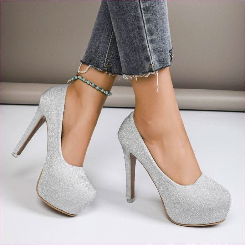 High Stiletto Heel Sequin Platform Shoes for Glam Looks - Pleasures and Sins