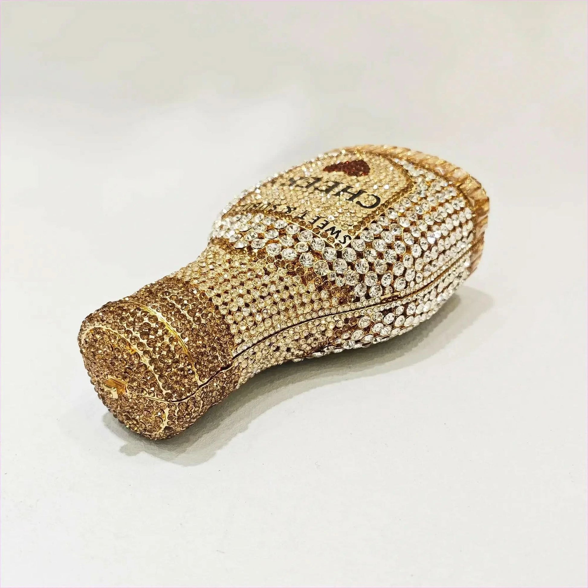 Jewel-encrusted Crystal Evening Bag in Unique Bottle Shape - Pleasures and Sins