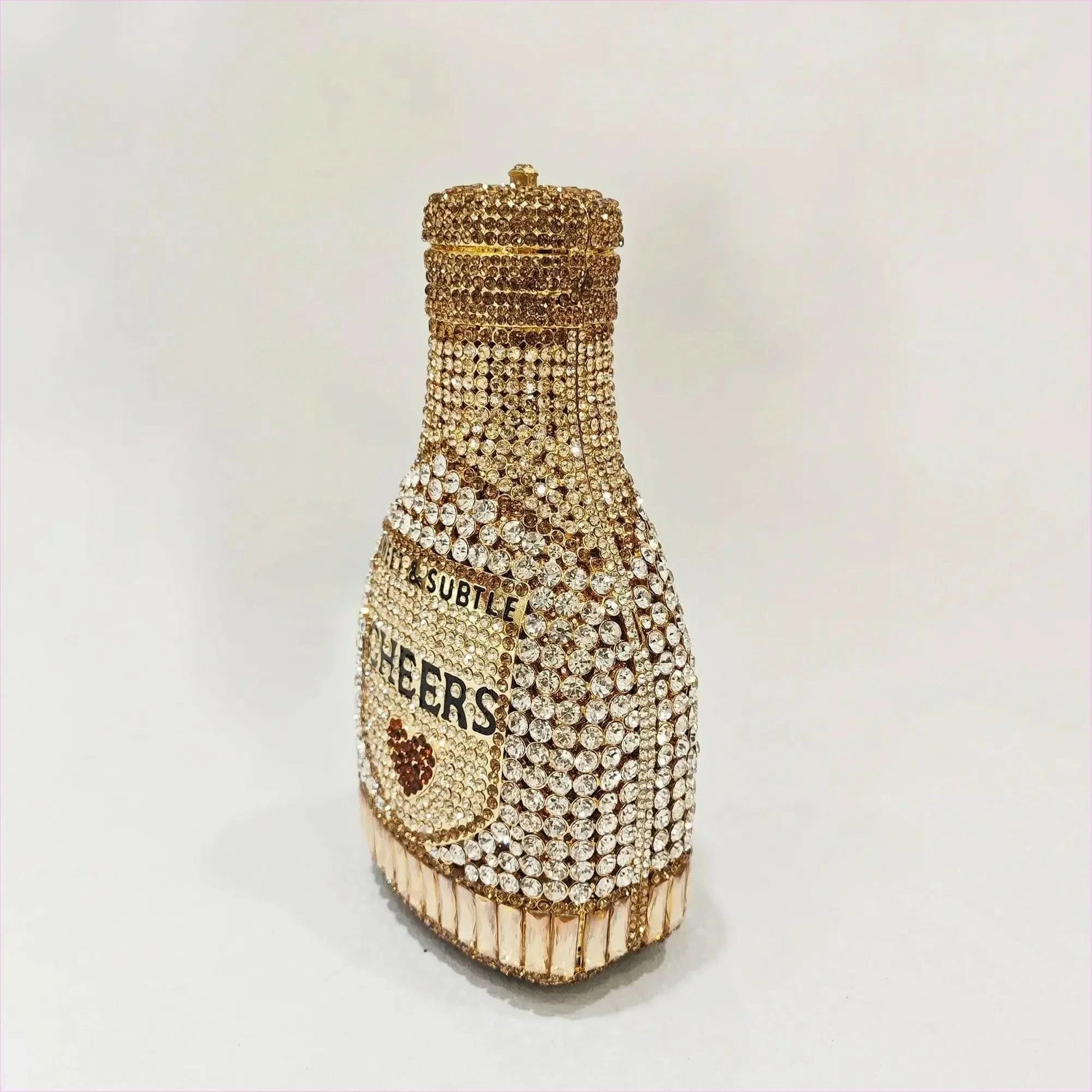Jewel-encrusted Crystal Evening Bag in Unique Bottle Shape - Pleasures and Sins