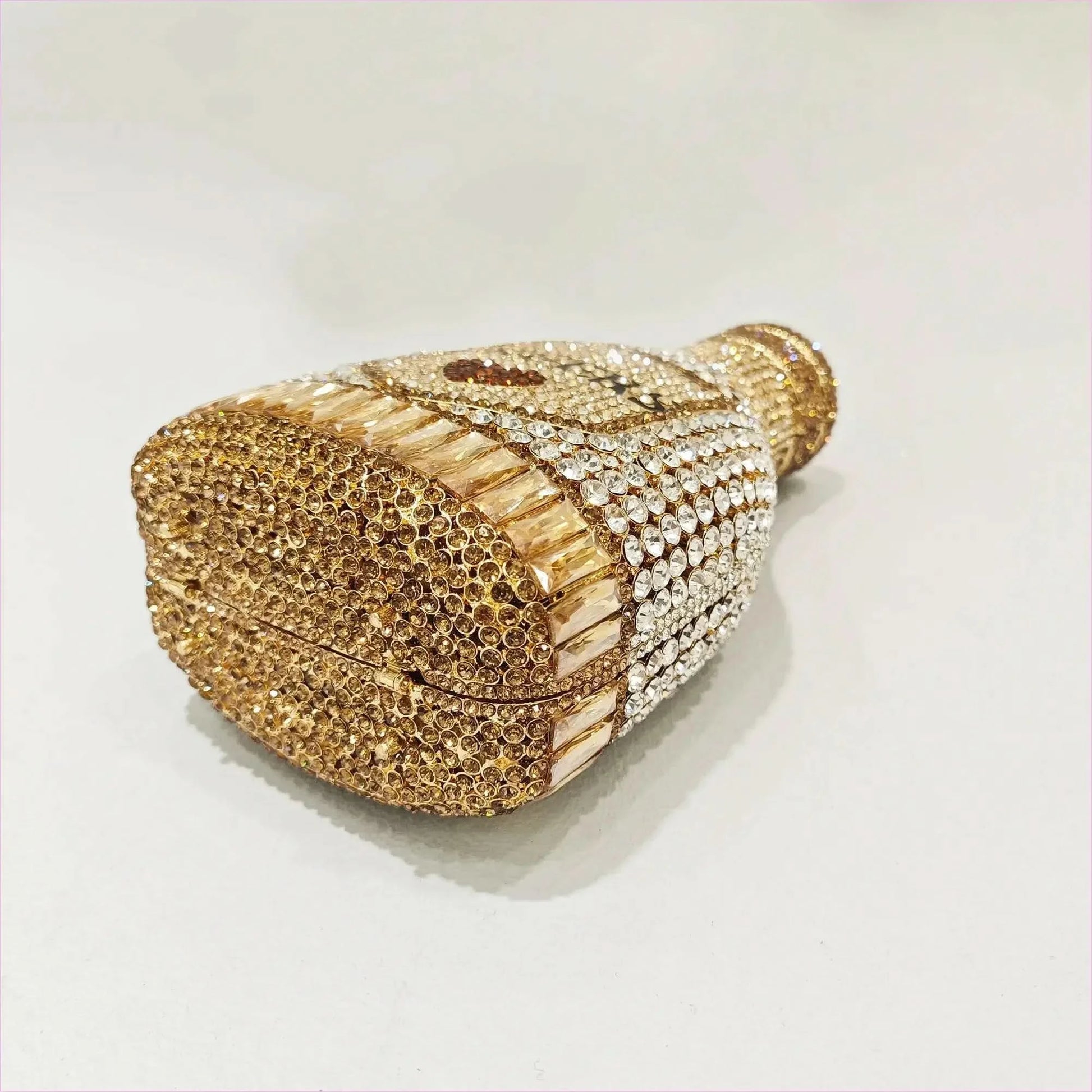 Jewel-encrusted Crystal Evening Bag in Unique Bottle Shape - Pleasures and Sins