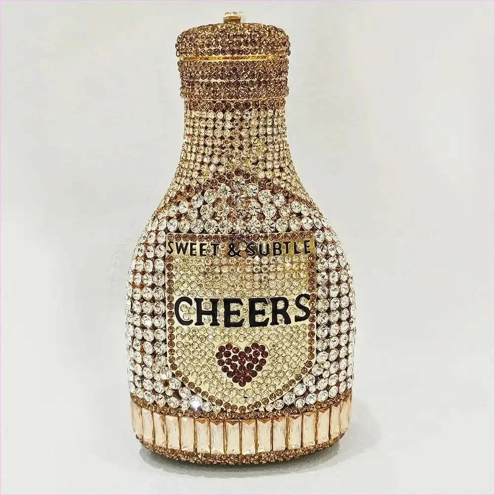 Jewel-encrusted Crystal Evening Bag in Unique Bottle Shape - Pleasures and Sins