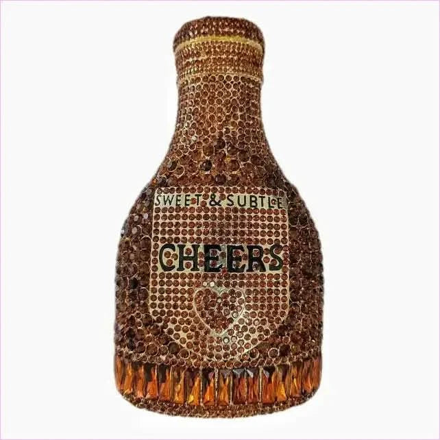 Jewel-encrusted Crystal Evening Bag in Unique Bottle Shape - Pleasures and Sins