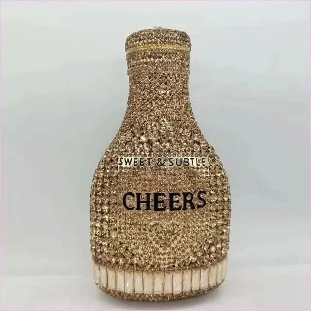 Jewel-encrusted Crystal Evening Bag in Unique Bottle Shape - Pleasures and Sins
