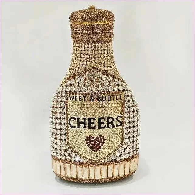 Jewel-encrusted Crystal Evening Bag in Unique Bottle Shape - Pleasures and Sins