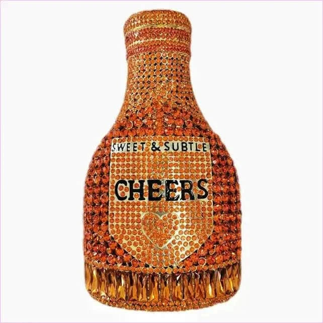 Jewel-encrusted Crystal Evening Bag in Unique Bottle Shape - Pleasures and Sins