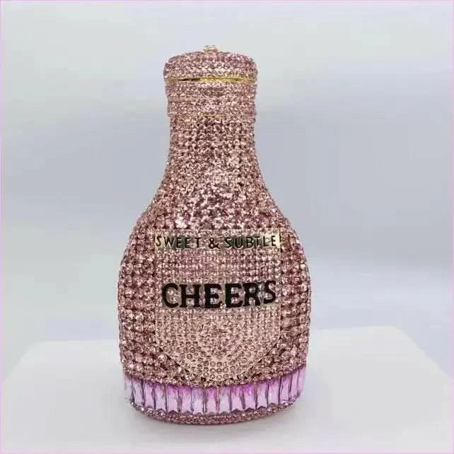 Jewel-encrusted Crystal Evening Bag in Unique Bottle Shape - Pleasures and Sins