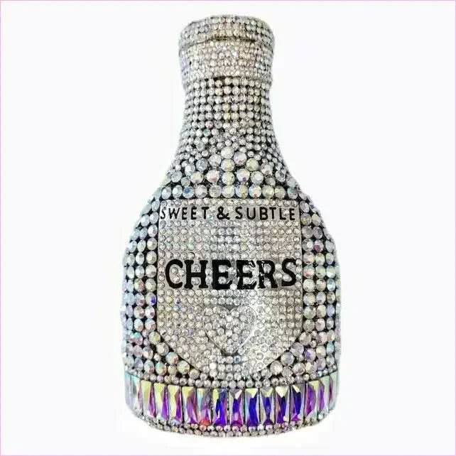 Jewel-encrusted Crystal Evening Bag in Unique Bottle Shape - Pleasures and Sins