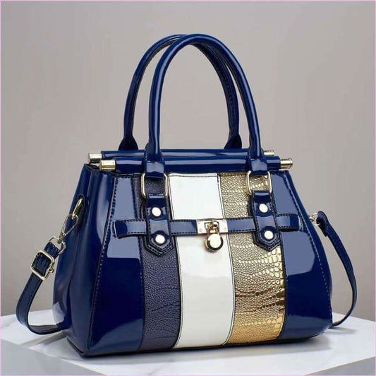 Ladies Faux Leather Large Capacity Bag with Leather Lizard Pattern - Pleasures and Sins