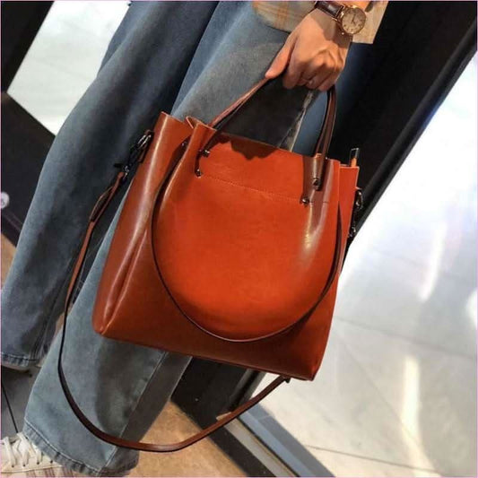 Ladies Genuine Leather Large Capacity Shoulder Bag for Elegant Style - Pleasures and Sins