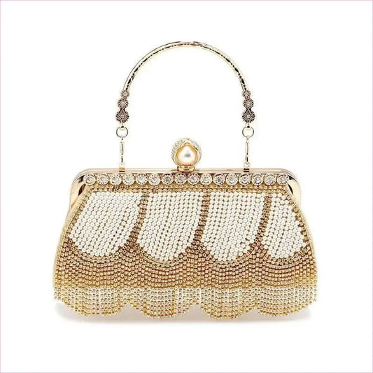 Ladies High End Rhinestone Fringed Evening Bag for Glam Nights - Pleasures and Sins