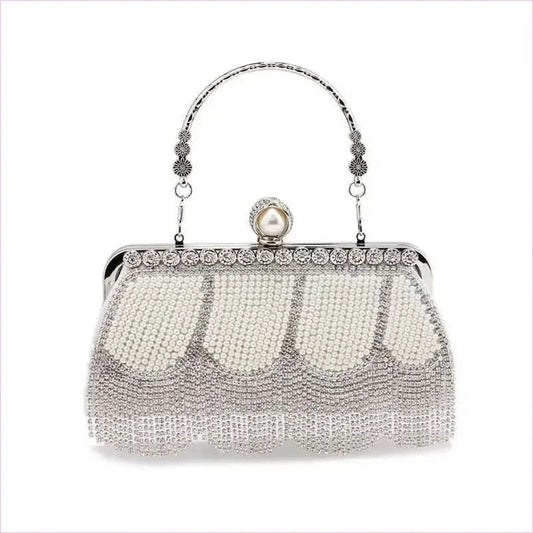 Ladies High End Rhinestone Fringed Evening Bag for Glam Nights - Pleasures and Sins