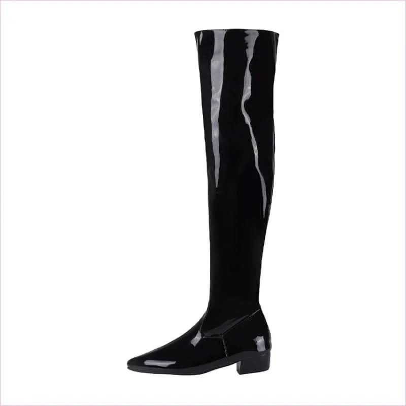 Ladies Low Heel Candy Colours Over-the-knee Boots for Comfort and Style - Pleasures and Sins