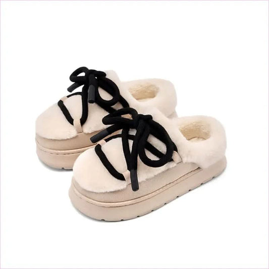 Ladies Outdoor Suede Platform Closed-toe Fur Slippers for Comfort and Style - Pleasures and Sins