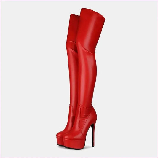 Ladies Platform Stiletto Heel Unisex Thigh-high Boots - Pleasures and Sins