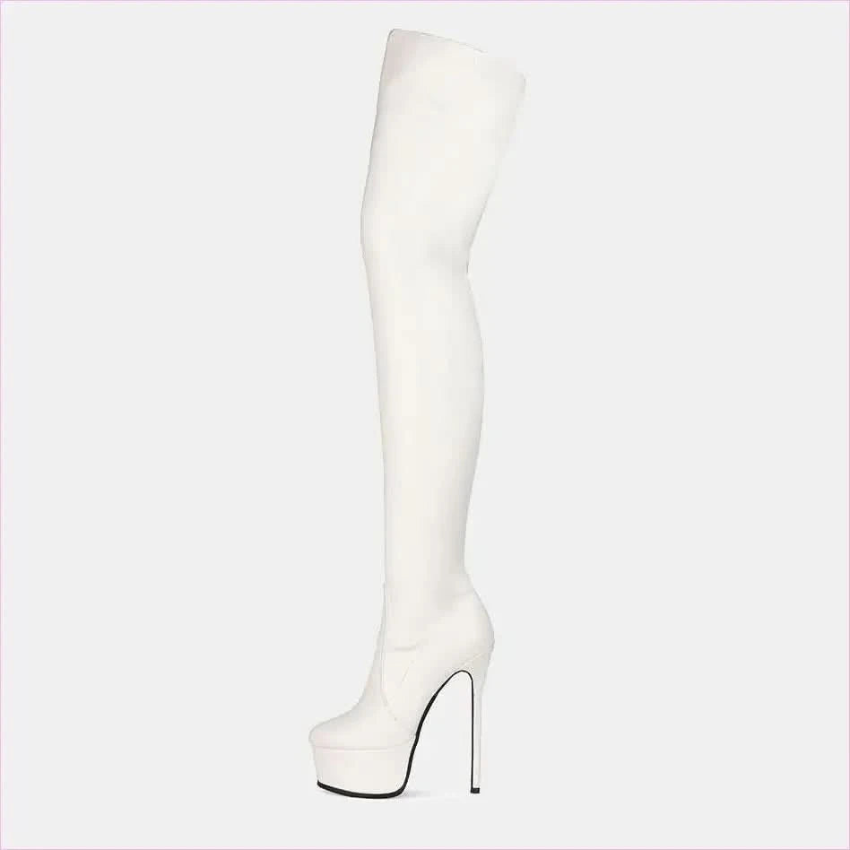 Ladies Platform Stiletto Heel Unisex Thigh-high Boots - Pleasures and Sins