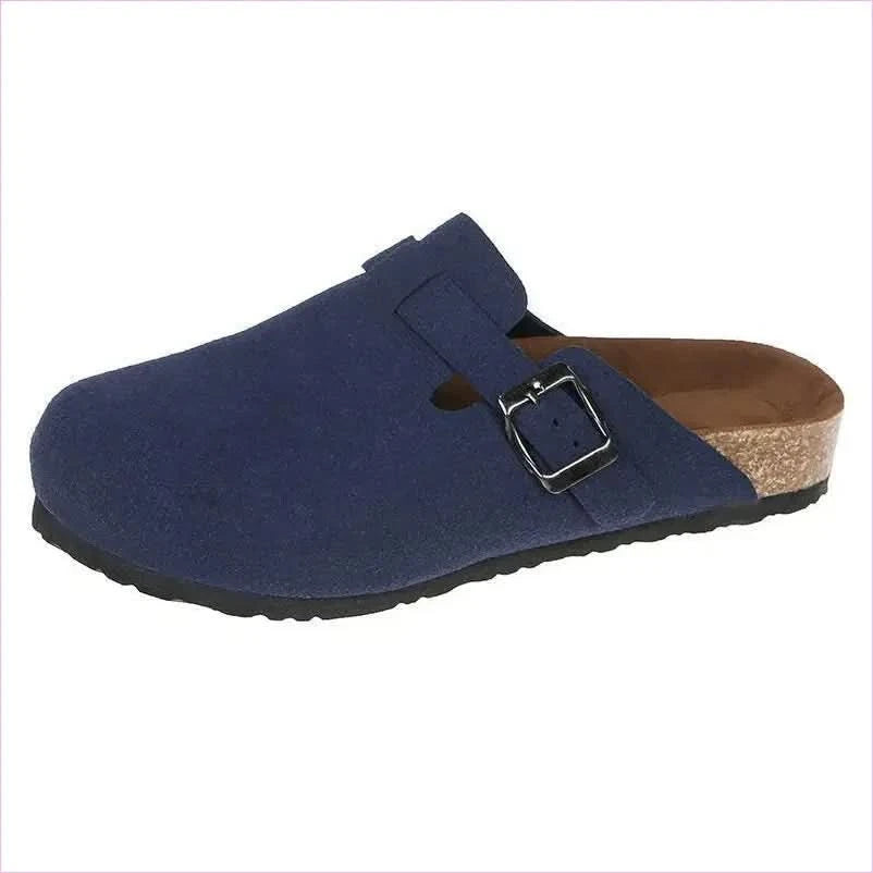Ladies Suede Clog Sandals Boston Unisex Backless with Cork Sole - Pleasures and Sins