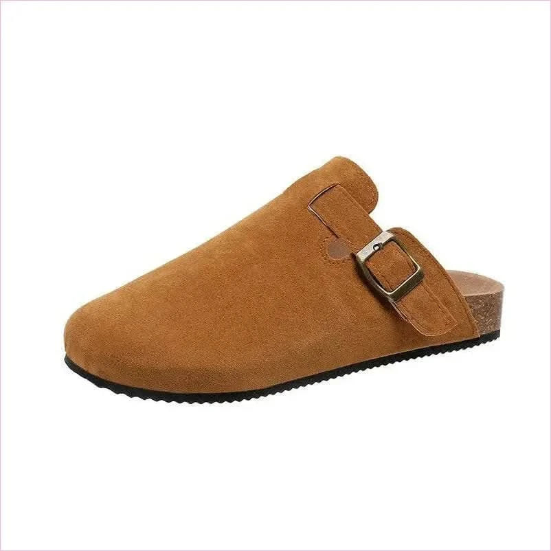 Ladies Suede Clog Sandals Boston Unisex Backless with Cork Sole - Pleasures and Sins