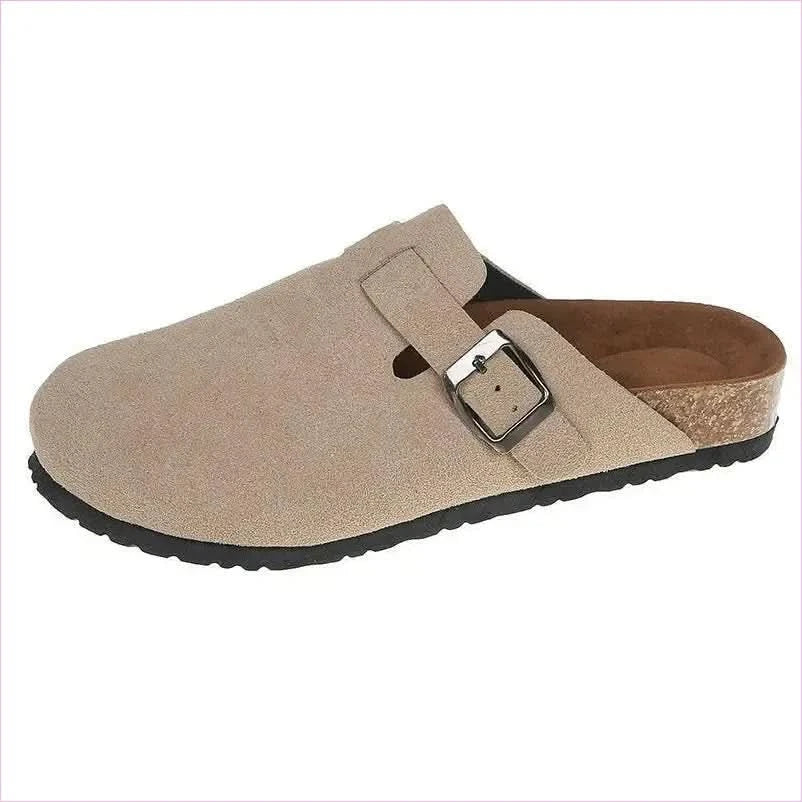 Ladies Suede Clog Sandals Boston Unisex Backless with Cork Sole - Pleasures and Sins