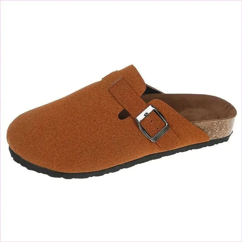 Ladies Suede Clog Sandals Boston Unisex Backless with Cork Sole - Pleasures and Sins