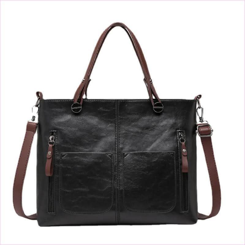 Large Capacity Retro Faux Leather Diagonal Cross Bag for Women - Pleasures and Sins