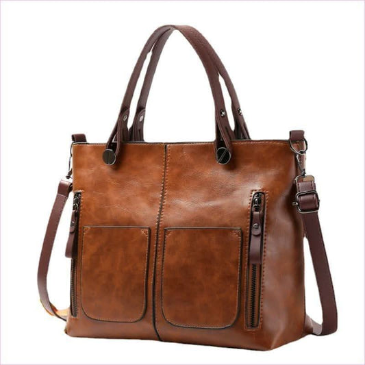 Large Capacity Retro Faux Leather Diagonal Cross Bag for Women - Pleasures and Sins