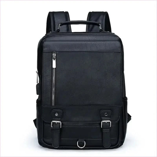 Large Capacity Usb Charging Backpack in Men's Faux Leather - Pleasures and Sins