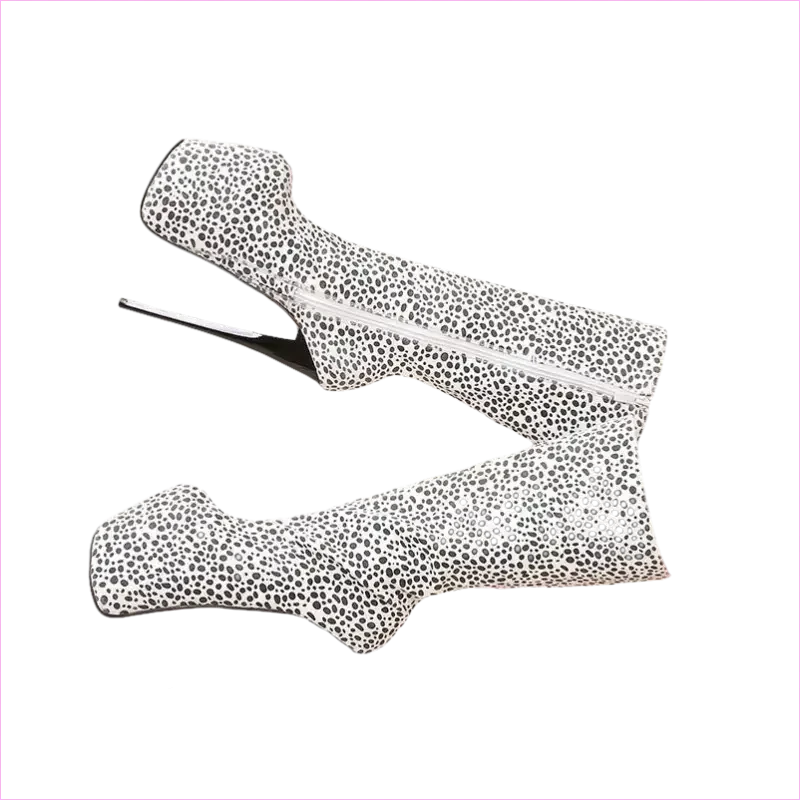 Leopard Print High Heel Knee High Stiletto Platform Boots - Pleasures and Sins