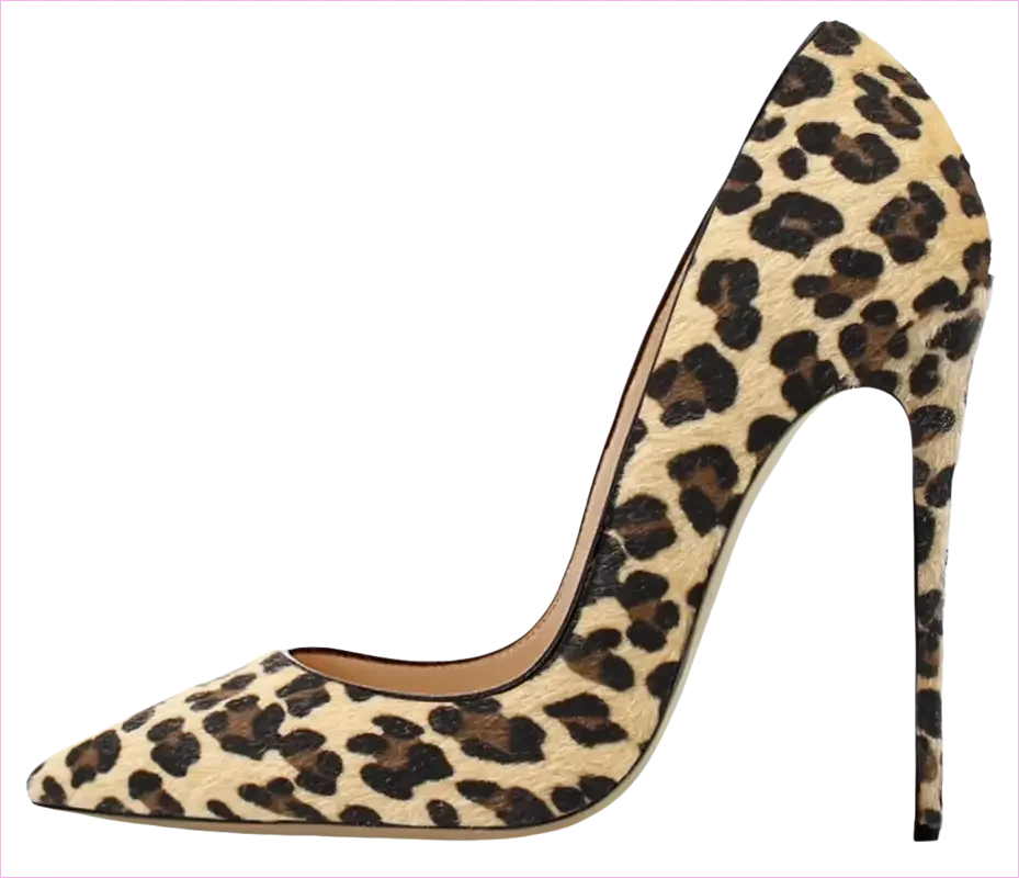 Leopard Print Pointed Toe High Heel Patent Shoes - Pleasures and Sins