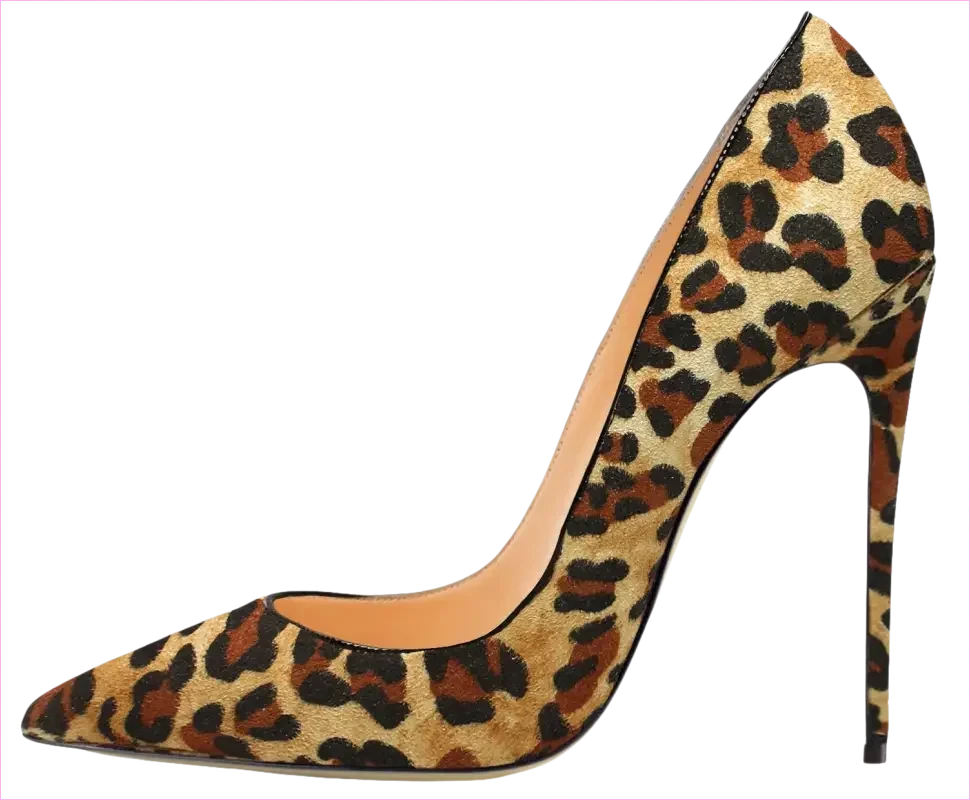 Leopard Print Pointed Toe High Heel Patent Shoes - Pleasures and Sins