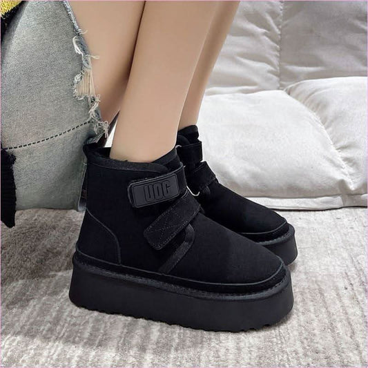 Luxurafur Faux Suede Snow Boots for Women - Pleasures and Sins
