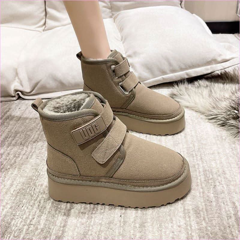 Luxurafur Faux Suede Snow Boots for Women - Pleasures and Sins
