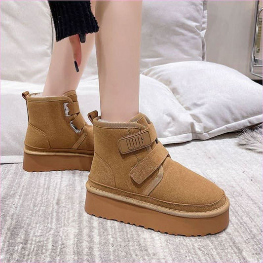 Luxurafur Faux Suede Snow Boots for Women - Pleasures and Sins