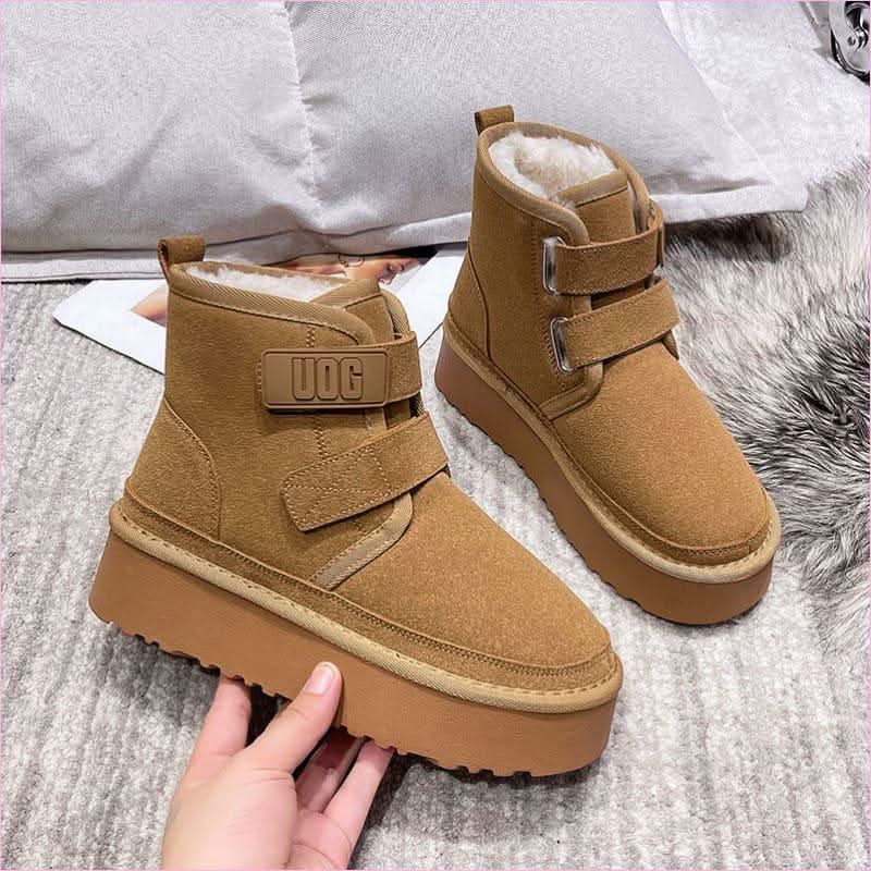 Luxurafur Faux Suede Snow Boots for Women - Pleasures and Sins