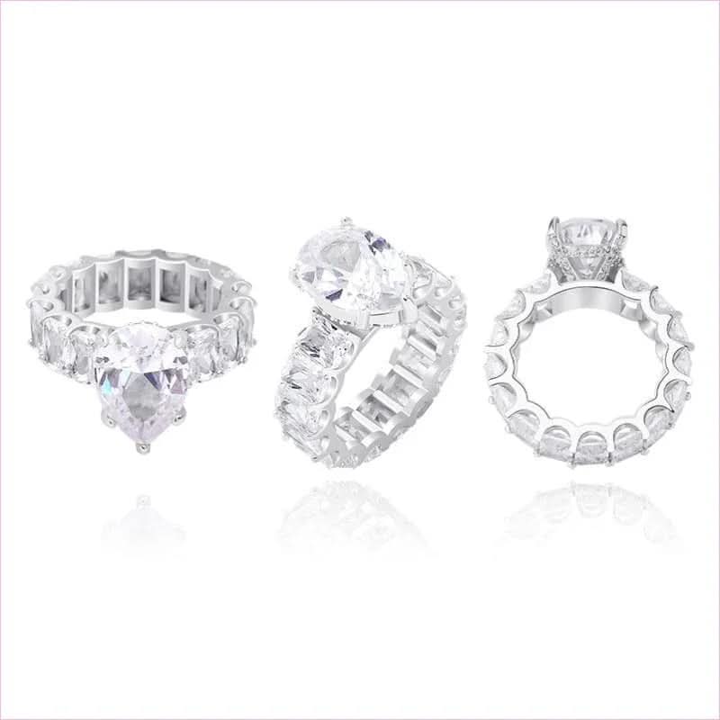 Luxury Iced Bling Water Drop Pinky Baguette Ring for Sophisticated Style - Pleasures and Sins
