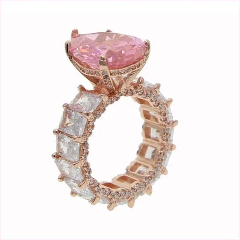 Luxury Iced Bling Water Drop Pinky Baguette Ring for Sophisticated Style - Pleasures and Sins